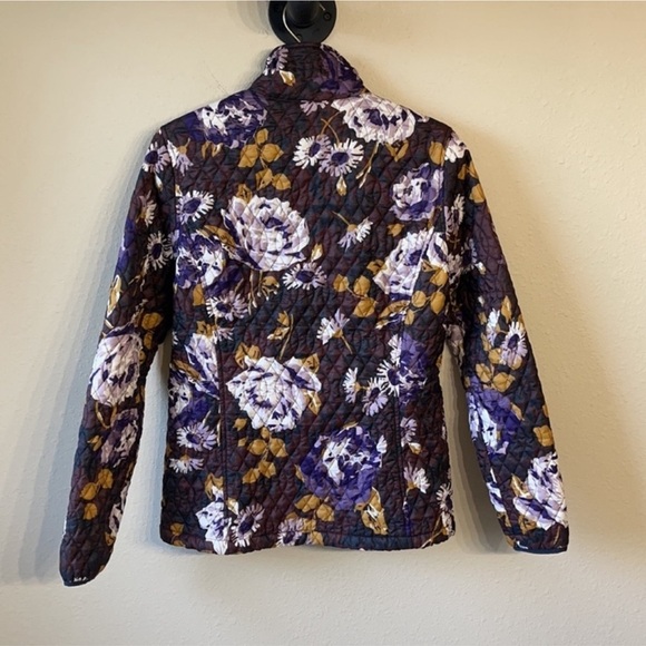 Lands End Floral Quilted Zip Front Jacket Size Small - Picture 6 of 8